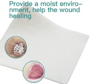 Dimora Calcium Alginate Wound Dressing, 4'' x 4'' Patches,10 Individual Sterile Pads, Soft and Highly Absorbent Dressing Gauze, Non-Stick Padding