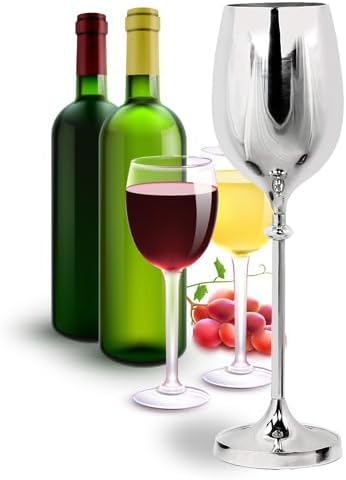Large Champagne Glass Premium Aluminum Free Standing Nickel Plated Wine Chiller | Wine Coolers & Cellar With Ice Bucket | Kitchen & Bar Wares | Nagina International