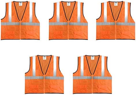 Economy High Visibility All Mesh Vest, Orange, 3X-Large, 5 PacK