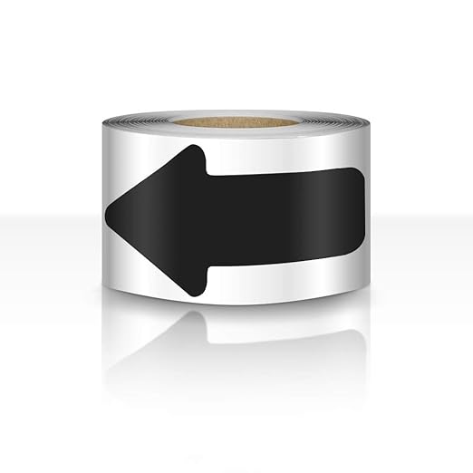 Arrow Floor Sticker Tape 2"×4" Arrow Floor Marking Sticker Sign 200 PCS Arrow Decal Tape Black