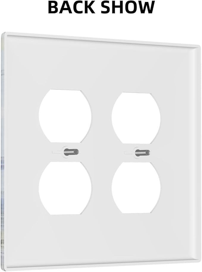 Decorative Light Switch Cover Plate Sea Ocean Sand Coast Compass Ship Lighthouse Anchor 2 Gang Socket Covers Double Duplex Wallplates Switch Plates and Outlet Covers for Bathroom Bedroom Decor