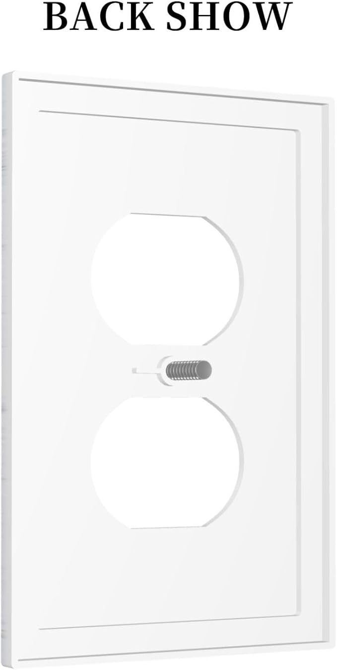 Outlet Covers Vintage Grey White Wood Grain 1 Gang Duplex Wall Plate Decorative Switch Plates Electrical Receptacle Faceplate Light Switch Cover for Farmhouse Bathroom Decor