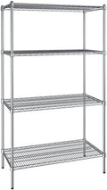 21" x 42" NSF Chrome 4-Shelf Kit with 74" Posts, Heavy Duty Storage Shelving, Wire Shelving Kit, NSF Commercial Storage Rack Unit