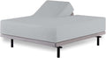 HOME-FURNISH Top Split Queen Fitted Sheet for Adjustable beds, 1 PC Half Only Down 28 inches from The Top, 600 Thread Count 100percent Cotton Queen, Silver Solid, inch