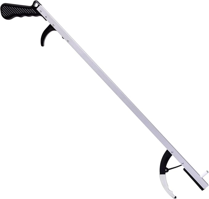 Extra Long Easy Grip Reacher Grabber Tool for Reaching 32 inch Light Weight Picker Upper Stick with Pull Trigger Handgrip, Hook and Magnetic Tip for Post Surgery, Seniors, Cleaning Trash (1)