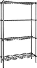 14" x 42" NSF Black Epoxy 4-Shelf Kit with 74" Posts, Heavy Duty Storage Shelving, Wire Shelving Kit, NSF Commercial Storage Rack Unit