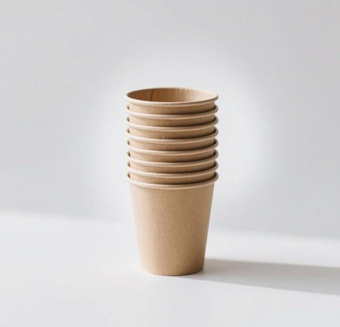12 oz Brown Paper Cups (200 Packs) – Thick and Sturdy for Soda, Juice, and Concession Stands