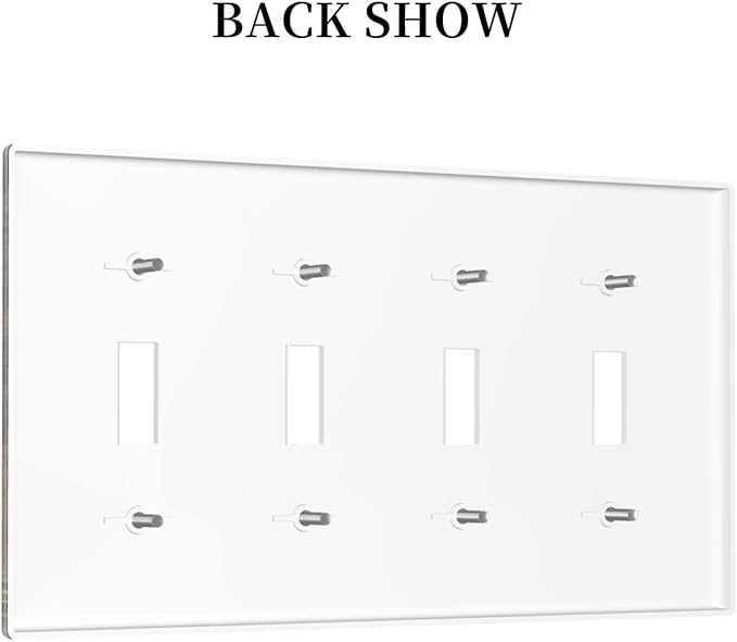 Boho Floral Tropical Leaves Quad Toggle Artistic Light Switch Covers Decorative Bohemian Flowers Botanical 4 Gang Wall Plates Cover 4 Hole Electrical Device Switchplates for Country Bathroom