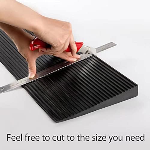 1'' Rise Solid Rubber Wheelchair Ramp,Threshold Ramp Used for Thresholds,Doorways and Bathroom (High:1 Inch(Pack of 1)) Black