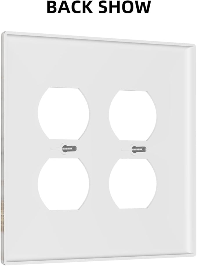 Gold Marble Shine Butterfly Abstract Modern Print Outlet Covers 2 Gang Double Duplex Decorative Light Switch Covers Electrical Wallplates Socket Faceplate for Bed Room Bathroom Decor