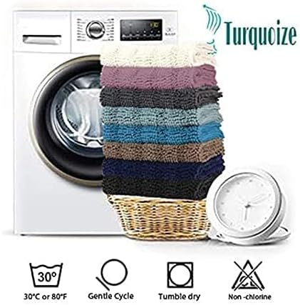 Turquoize Luxury Chenille Bath Rug for Bathroom Rugs Extra Absorbent Bath Mat Non Slip Microfiber Shower Rugs for Bathroom Microfiber Shaggy Carpet Rug Size, 17"x 24", Blue Indigo