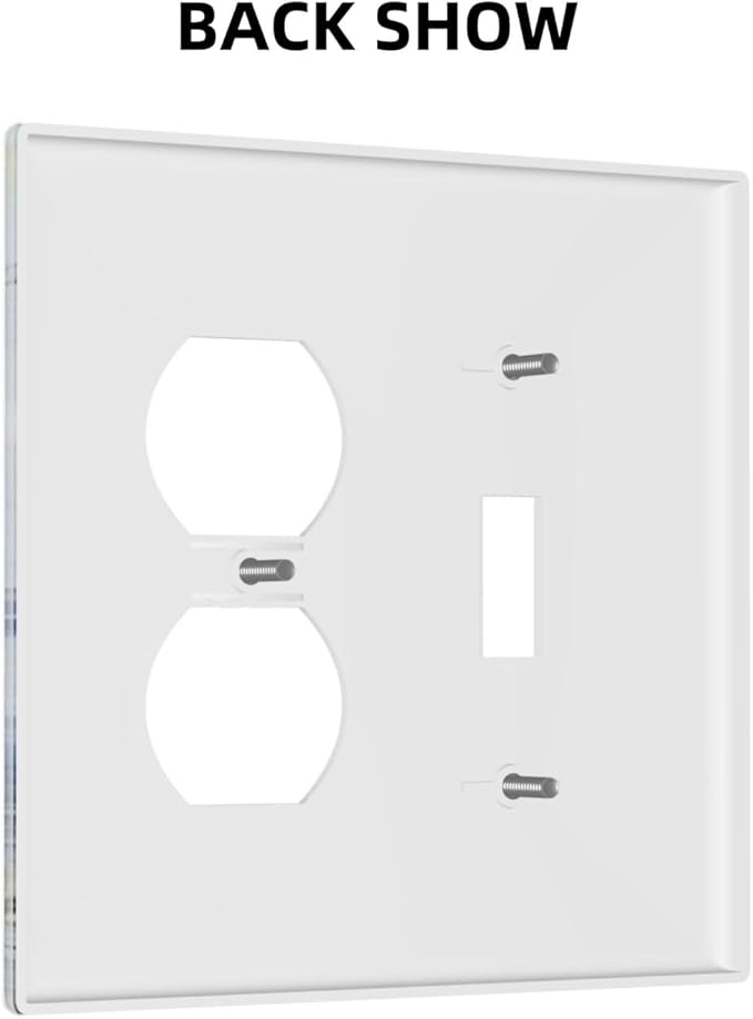 Decorative Light Switch Cover Plate Sea Ocean Sand Coast Compass Ship Lighthouse Anchor 2 Gang Outlet Covers 1 Toggle 1 Duplex Wall Plate Decorate Electrical Switch Plate Covers for Bathroom Bedroom