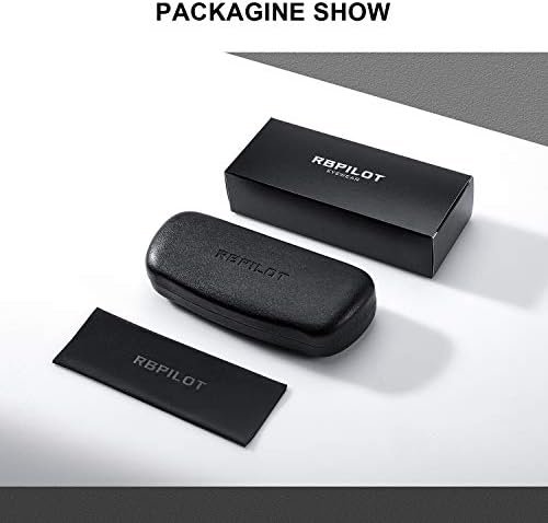 RB. Pilot Reading Glasses for Men Square Double Bridge Light Blocking Computer Readers Spring Hinge Metal Frame Acetate Legs