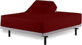 Top Split Queen Fitted Sheet Only for Adjustable beds, Split Down 32 inches from The Top, 600 Thread Count 100% Cotton Half Split Flex Head Fitted Sheet for Sleep Number Beds, Burgundy