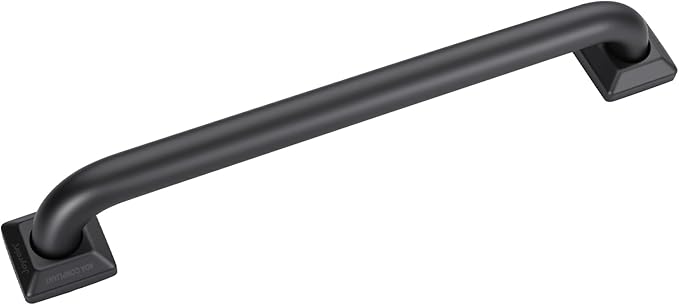joyrain 500lb Capacity Stainless Steel Grab Bar - Heavy Duty Bathroom Safety Rail for Elderly, Anti-Slip Shower Handle, ADA Compliant (Matte Black, 18inch)