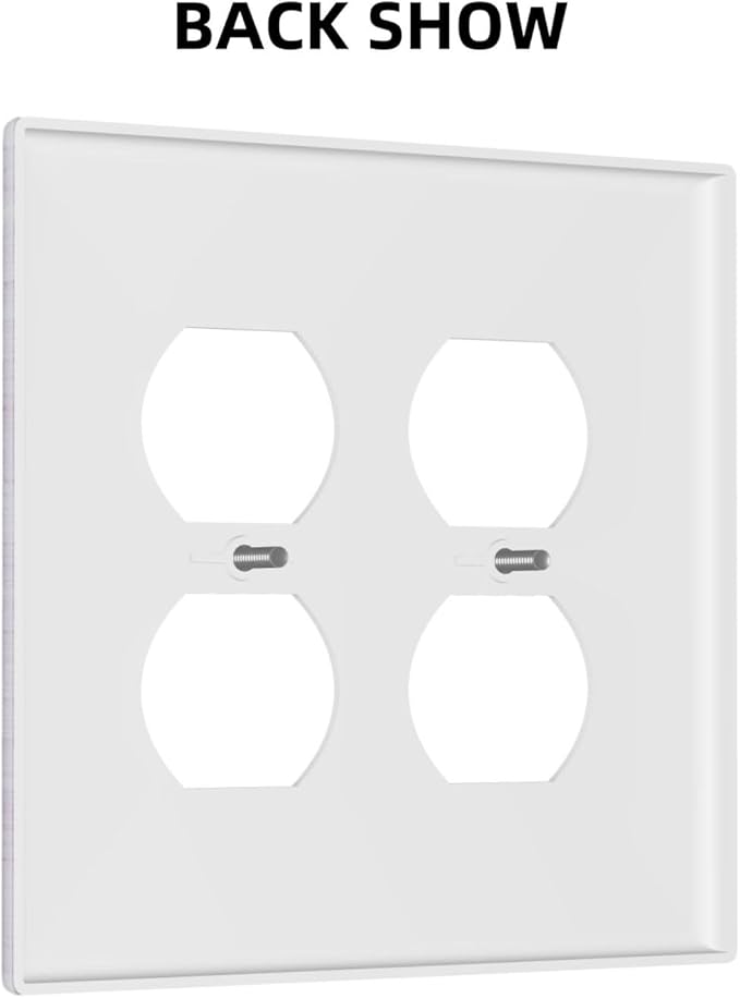 Decorative Light Switch Cover Plate 3d Purple Tree 2 Gang Socket Covers Double Duplex Wallplates Switch Plates and Outlet Covers for Bedroom Bathroom Decor