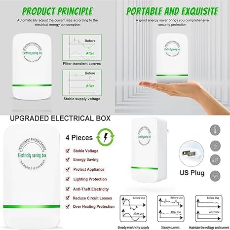 Stopwatt Energy Saving Device Power Saving Box Elon-Musker Power Saver Professional 2024 New Watt Stop Electricity Saving Box Stable Voltage Plug 90V-250V 30Kw (1, 3.93 * 2.2 * 1.18in)