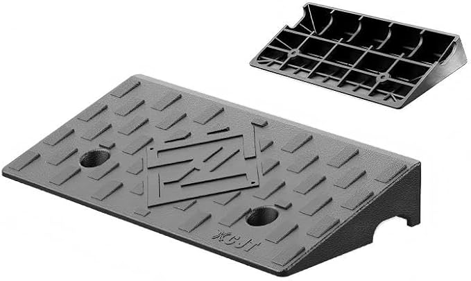 Rubber Threshold Ramp, 1.5" Rise Wheelchair Ramp Doorway, 7000Lbs Load Capacity, Non-Slip Surface Rubber Curb Ramp for Wheelchair and Scooter, 2 Pack(1.5" Height) (1.5" Rise)