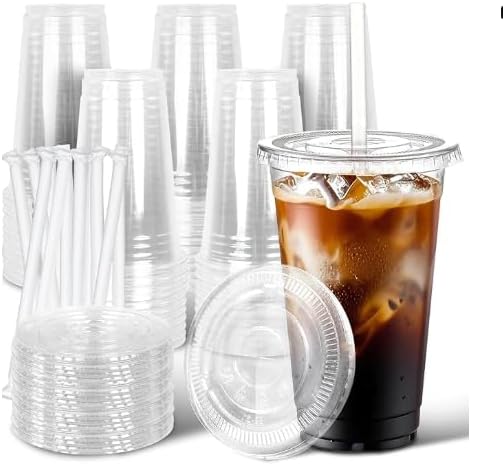 16 oz Plastic Cups 100 Pack Thick Plastic Party Cups for Beer Soda and Cold Beverages
