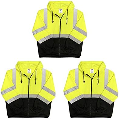 Lightweight High Visibility Hooded Jacket, 3 Pack, XX-Large