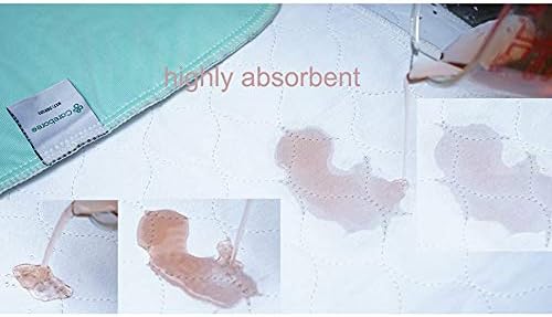 2 Pack Cotton Top-Layer Reusable Tuckable Underpads Incontinence Bed Pads 34"X54" Full Size 21" Wings