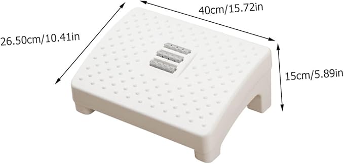 Household Footstool with Massage Rollers Ergonomic Foot Rest Stool for Office and Entryway Stress-Relief Foot Support Step in White
