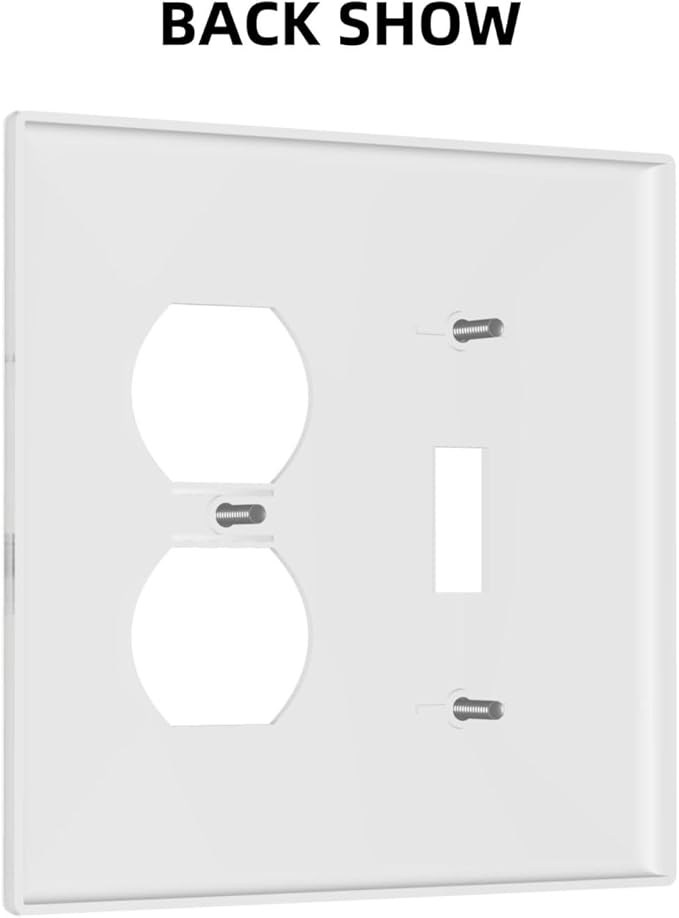 White Marble Abstract Luxurious Print Wallplates 1 Toggle 1 Duplex Switch Plate Electrical GFCI Faceplate Decorative Light Switch Covers for Bathroom Kitchen Home Decor