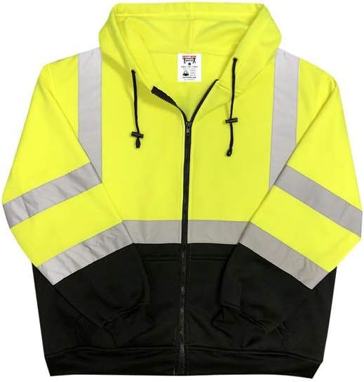 Lightweight High Visibility Hooded Jacket, 10 Pack, XX-Large