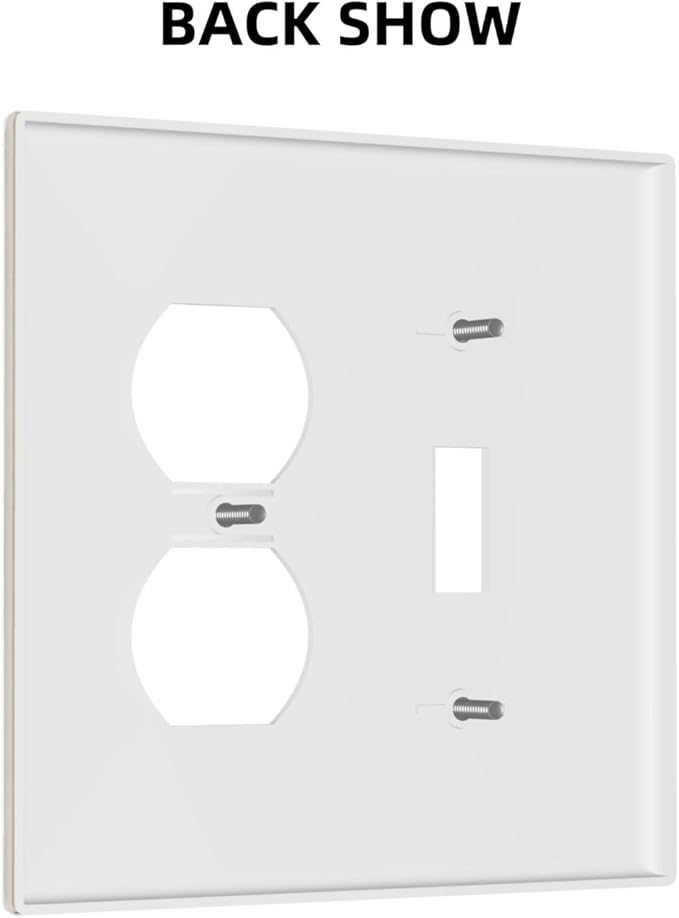 Decorative Outlet Covers Boho Beige Navy Blue Medallion 2 Gang Duplex Light Switch Cover Plate Gfci Wall Plate Plug Switch Plate Covers for Country Bathroom Bedroom Decor