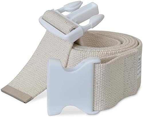 NYOrtho Plastic Buckle Gait Belt - Adjustable Machine Washable Strong and Durable Material Latex Free, Natural, 72"