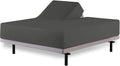 HOME-FURNISH Half Split Queen Fitted Sheet for Adjustable beds, 1 PC Top Only Down 34 inches from The Top, 600 Thread Count 100percent Cotton Queen, Dark Grey Solid