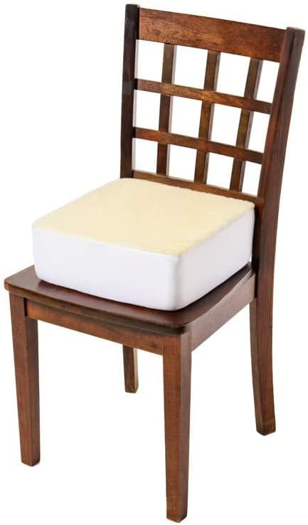 Comfort Finds Rise with Ease Seat Cushion - Thick Firm Chair Cushion Booster - Extra Thick Foam Pad for Home, Patio, Office and Car Seats - Extra Supportive Lift - 15.5 X 18 X 5 (Sherpa Cream)