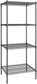 24" x 30" NSF Black Epoxy 4-Shelf Kit with 74" Posts, Heavy Duty Storage Shelving, Wire Shelving Kit, NSF Commercial Storage Rack Unit