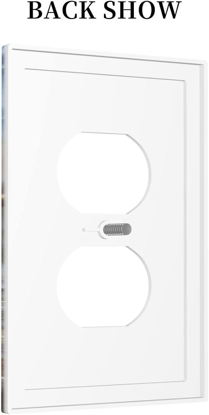 Outlet Covers Hunting Flying Wild Ducks 1 Gang Duplex Light Switch Cover Plate Fall Lakeside Reed Wildlife Animal Mallard Decorative Wall Plate Electrical Receptacle Switchplate for Bathroom
