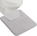 GORILLA GRIP Thick Memory Foam Toilet Rug for Bathroom, Square Shaped Washable, Absorbent Velvet Topside Floor Mats, Machine Wash, Cushioned Luxury Rugs for Bath Room, 22.5 x 19.5 Soft Gray