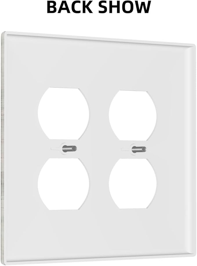 Rustic Distressed Vintage Wood Panel Grain Outlet Covers 2-Gang Duplex Light Switch Cover Plate Decorative Gfci Wall Plate Electrical Receptacle Switchplate Plug Faceplate for Bathroom Decor