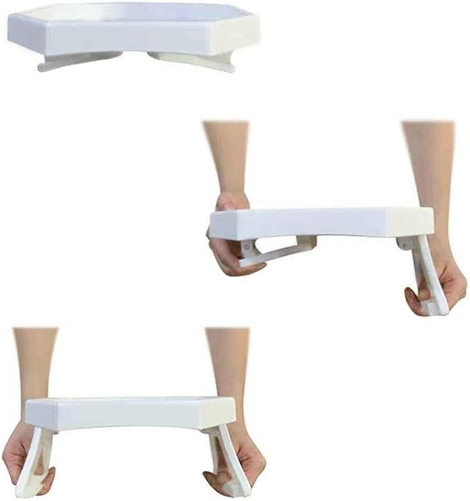 NHD Sofa Armrest Clip Table – No-Slip Couch Tray for Drinks, Snacks, Remote – Adjustable Armchair Table for Living Room, Bedroom, Dorm – Fits Most Armrests (White)