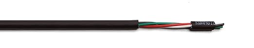 20AWG 4 Conductor Wire Cable (UL2464) - High Flexible Tinned Copper Unshielded Alarm Security Burglar LED Power - for Low Voltage Installations (Matte Black 100FT)