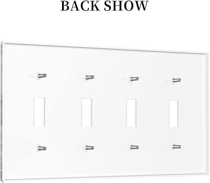 Hunting Flying Wild Ducks Quad Toggle Light Switch Covers Decorative 4 Gang Wall Plate Covers Fall Lakeside Reed Wildlife Animal Mallard 4 Hole Device Electrical Switchplate for Bathroom Decor