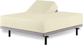Top Split California King Fitted Sheet Only for Adjustable beds, Split Down 28 inches from The Top, 600 Thread Count 100% Cotton Half Split Flex Head Fitted Sheet for Sleep Number Beds, Ivory
