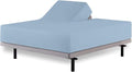 Top Split Queen Fitted Sheet Only for Adjustable beds, Split Down 28 inches from The Top, 600 Thread Count 100% Cotton Half Split Flex Head Fitted Sheet for Sleep Number Beds, Light Blue
