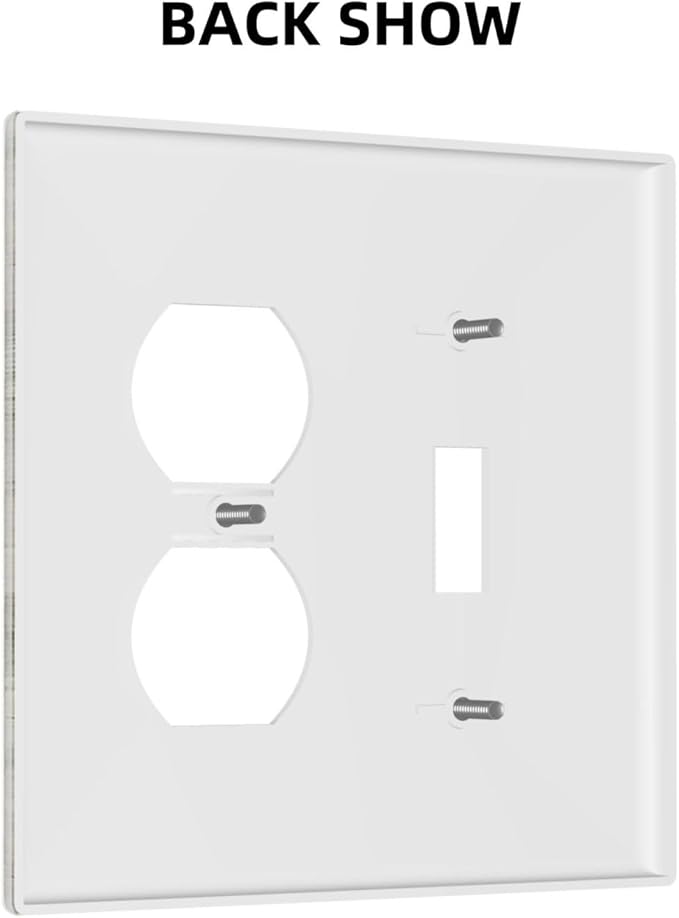 Rustic Distressed Vintage Wood Panel Grain Decorative Light Switch Cover Plate 1 Toggle/1 Duplex Outlet Covers 2 Gang Combo Gfci Wall Plate Electrical Receptacle Switchplate for Bathroom Decor