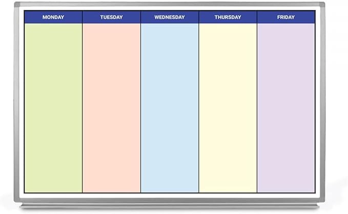 Monday - Friday Schedule with Color Whiteboard 48" x 36"