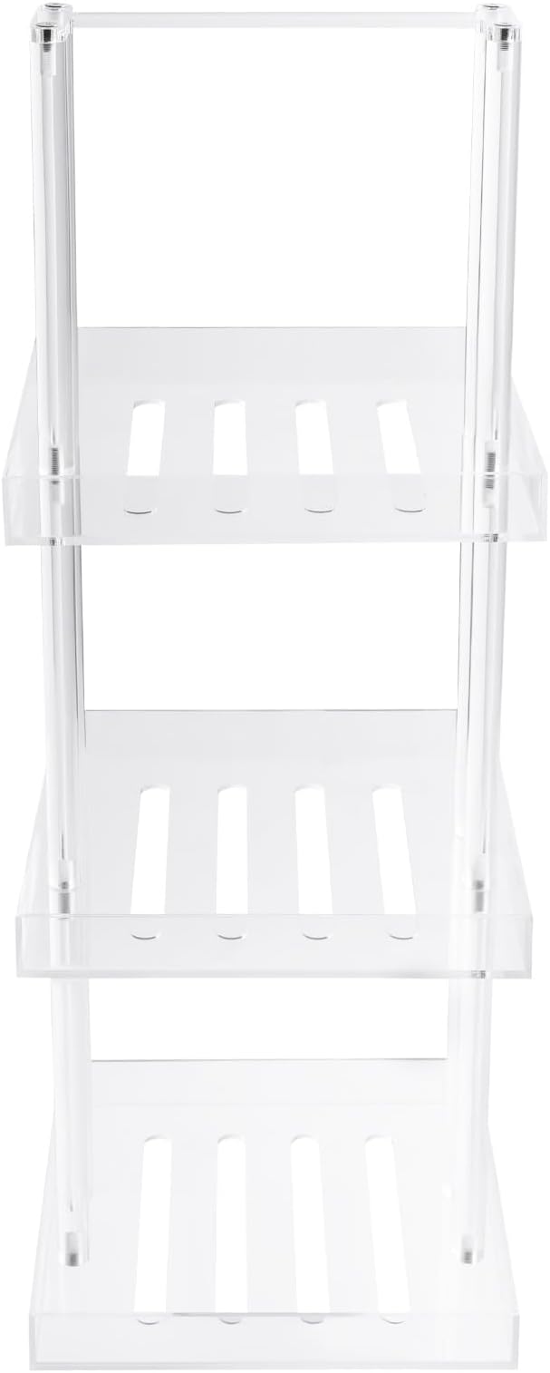 Standing Corner Shower Caddy, 3 Tier Acrylic Shower Shelves Minimalist Shower Organizer for Bathroom Small Space 11'' L X 10'' W X 34.6'' H