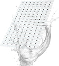 Bath Mat Non Slip Shower Mat Bathtub with Drain Holes and Heavy Duty Rubber No Suction Cups Sturdy Shower Stall Tub Mat for Bathroom, Shower Floor, Pool, SPA, (White, 17"x26")