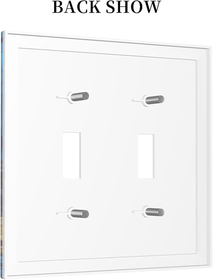 Decorative Switch Plates Nautical Sea Turtle Coral Jellyfish 2 Gang Double Toggle Outlet Light Switch Cover Wall Plate Electrical Faceplate For Kids Room Nursery Decor