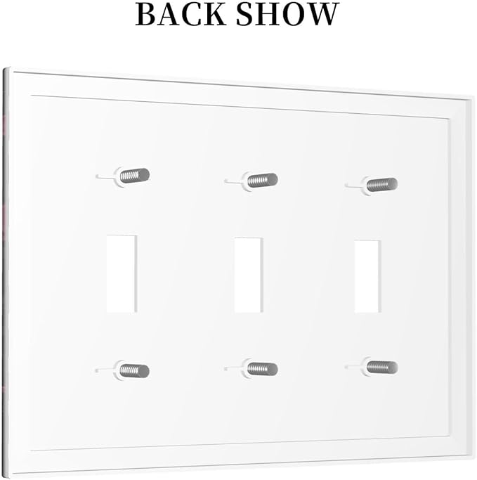 Decorative Switch Plates Dark Background Red Rose Leaf 3 Gang Wall Plate Triple Toggle Light Switch Cover Faceplate Electrical Wall Panels for Bedroom living Room Decor