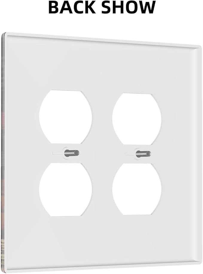 Morden Abstract Bohemian Floral Botanical Outlet Covers 2-Gang Duplex Light Switch Cover Plate Decorative Gfci Wall Plate Electrical Receptacle Switchplate Plug Faceplate for Bathroom Decor