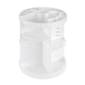V-HANVER 360 Rotating Makeup Organizer Perfume Organizer White Cosmetic Storage Display Case Large Capacity Acrylic Beauty Holder Adjustable Partition Height for Bedroom Dresser or Bathroom Vanity