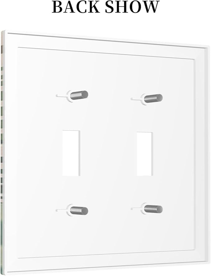 Decorative Switch Plates Boho Tropical Plant Floral Pattern 2 Gang Double Toggle Outlet Light Switch Cover Wall Plate Electrical Faceplate for Bedroom Cabin Decor
